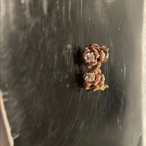 Rose Gold Flower Stud Earrings